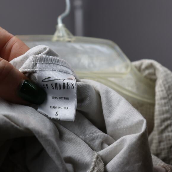 CP Shades Beige Micro Corduroy Tunic Top 100% Cotton Made in USA Size Small - Picture 4 of 4